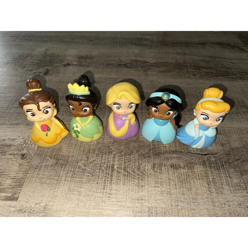 Disney Princess Bath Toys Set Of 5 Cinderella Jasmine Belle Rapunzel